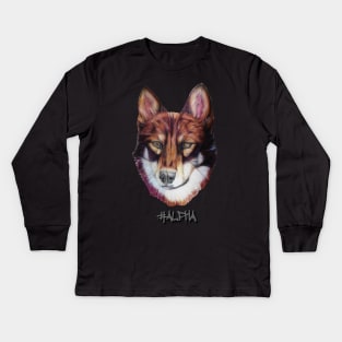 alpha wolf head Kids Long Sleeve T-Shirt